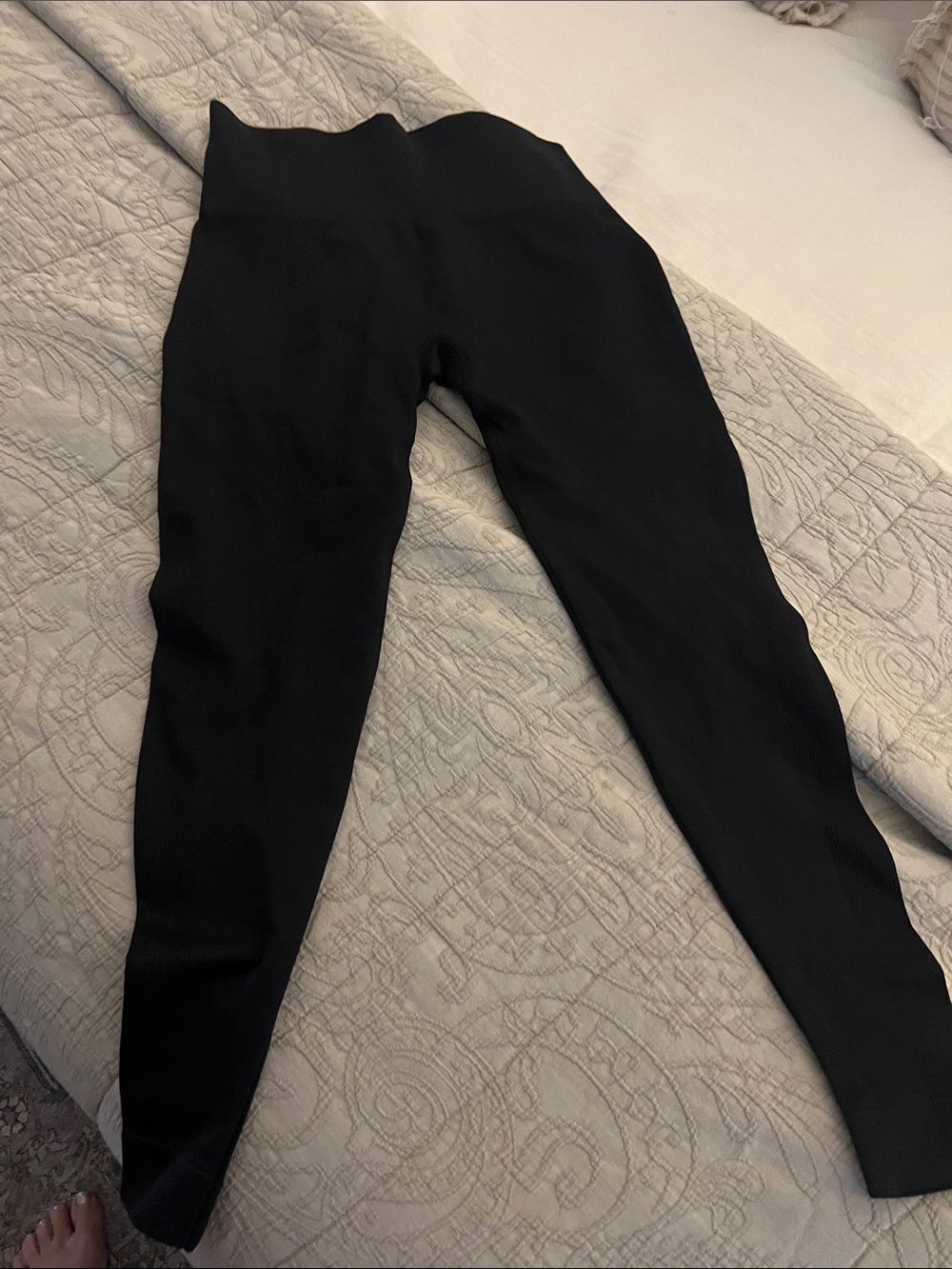 SET Active Black High-Waist Ribbed Leggings